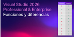 Visual Studio 2026 Professional o Enterprise: todas las características y diferencias en una tabla
