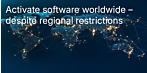 How can regional restrictions on software activations be avoided from anywhere in the world?