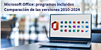 2 - Microsoft Office - ¿Qué programas incluye? Una comparación completa de todas las versiones de 2010 a 2024
