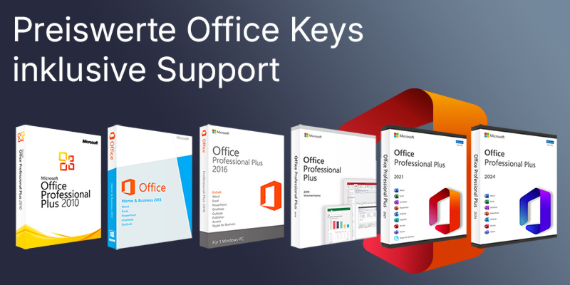 Günstige Software Keys für Büroanwendungen, Office mit Support für die Aktivierung