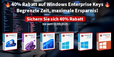 Exklusiver 40% Sonderrabatt auf Windows Enterprise Produkte bei Keys.Express – Jetzt zugreifen!