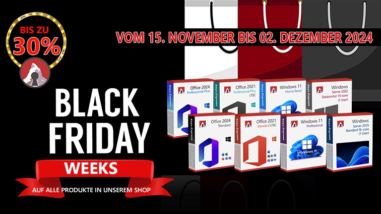 Black Friday Weeks – Bis zu 30% Rabatt auf alle Produkte!