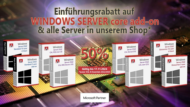 Jetzt Serverkapazitäten erweitern und 50 % sparen – Angebot bis 17. November