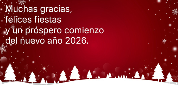 Muchas gracias, felices fiestas y un próspero comienzo del nuevo año 2026.