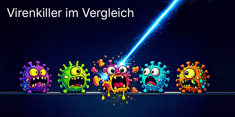 Vergleich unserer günstigen Virenkiller von Kaspersky,  Aavast, AVG, Bitdefender,  F-Secure, McAfee, Norton and Panda