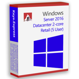 Microsoft Server 2016 Datacenter 2-core Retail Key (5 User)