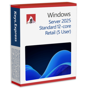 Microsoft Server 2025 Standard 12-core Retail Key (5 User)