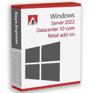 Microsoft Server 2022 Datacenter 10-core Retail add-on Key