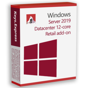 Microsoft Server 2019 Datacenter 12-core Retail add-on Key