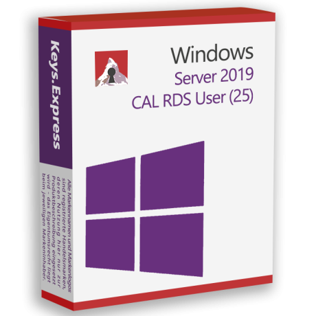 Microsoft Server 2019 RDS User CAL Key (25)