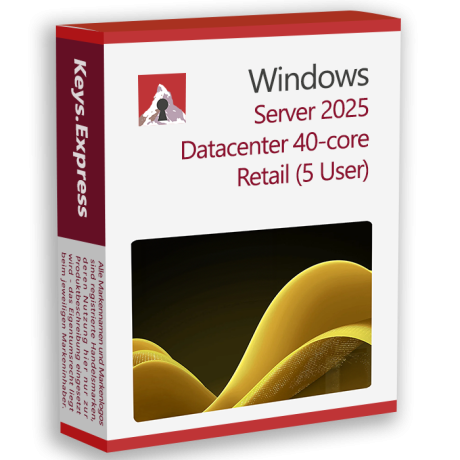 Microsoft Server 2025 Datacenter 40-core Retail Key (5 User)