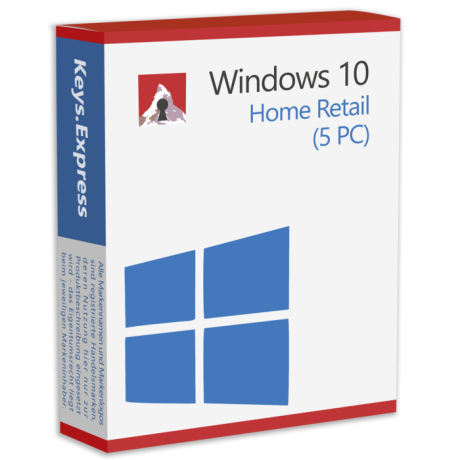 Microsoft Windows 10 Home Retail (5 PC) Key