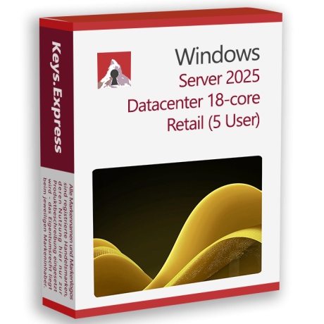 Microsoft Server 2025 Datacenter 18-core Retail Key (5 User)