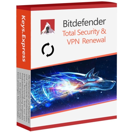 Bitdefender Total Security & VPN limited Key [200MB/Day] Renewal