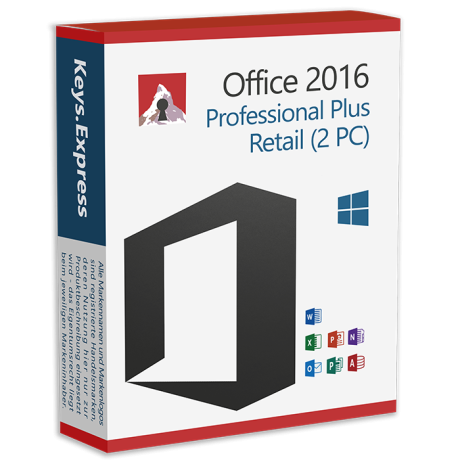 Microsoft Office 2016 Pro Plus Retail Key (2 PC)