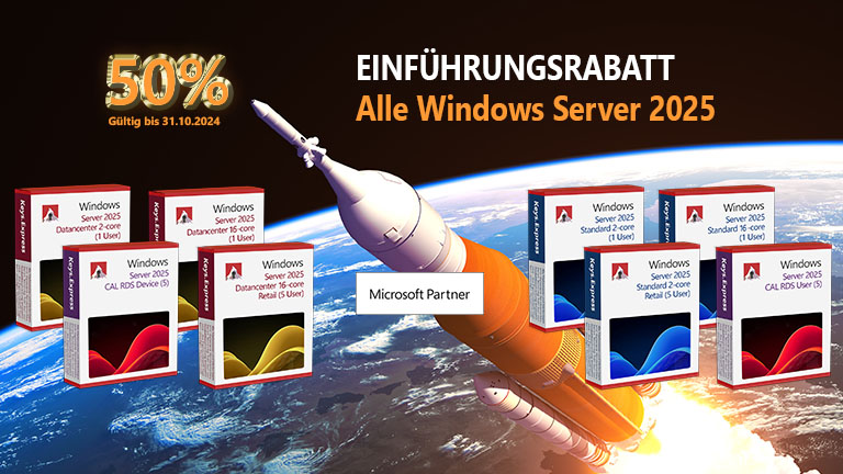 Einführung der neuen Windows Server 2025 Modelle: Profitieren Sie jetzt von unserem exklusiven Einführungsrabatt!