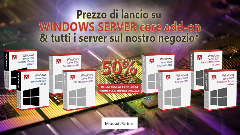 Espandi la capacità del Server ora e risparmia il 50% – offerta valida fino al 17 novembre