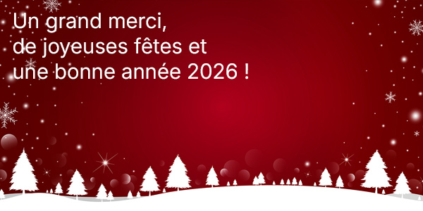 Un grand merci, de joyeuses fêtes et une bonne année 2026 !