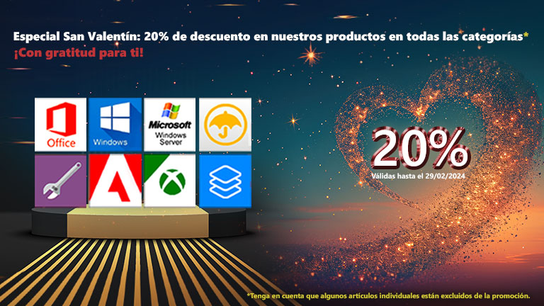 Promoción exclusiva de San Valentín con un 20% 